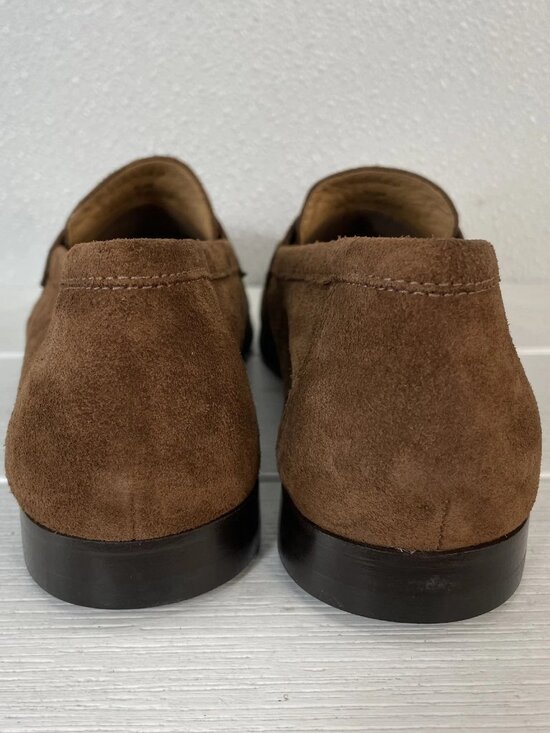 Jack Erwin Mens Size 7.5 D Edward Loafer Apron Front Brown Suede